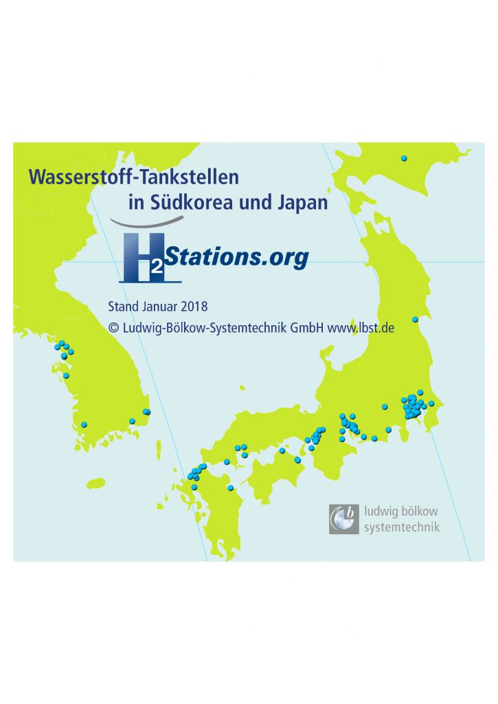 Hidrogeneras en Japón a enero de 2018